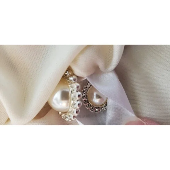 WAYF Blazer M Calling Elle Woods Boucle Check Pearl Rhinestone Button Pink/Gold - Picture 11 of 11